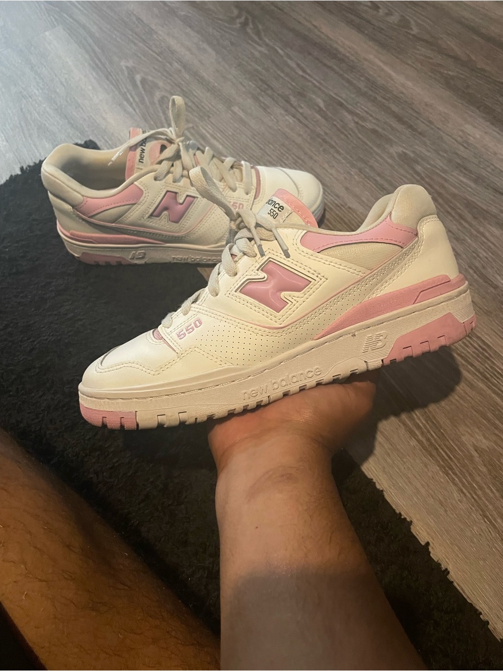 New Balance Women's 550 Sneakers in White and Pink